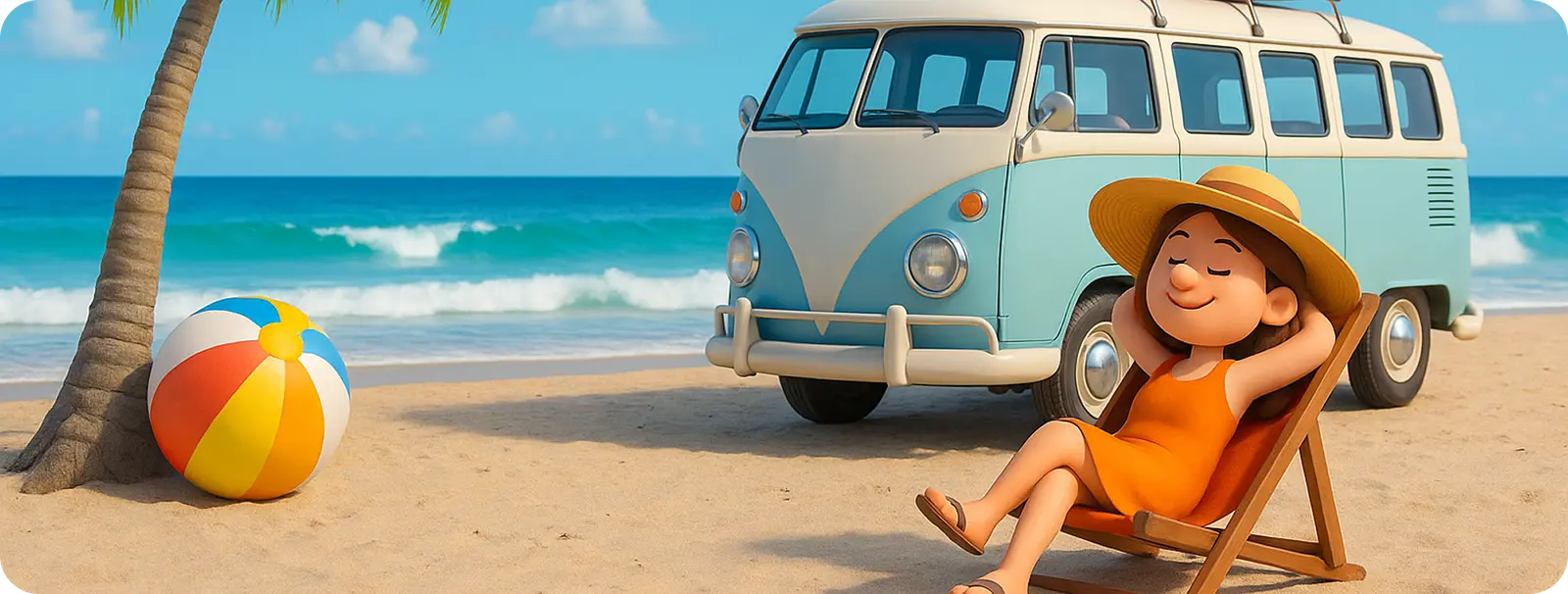 Woman relaxing at beach